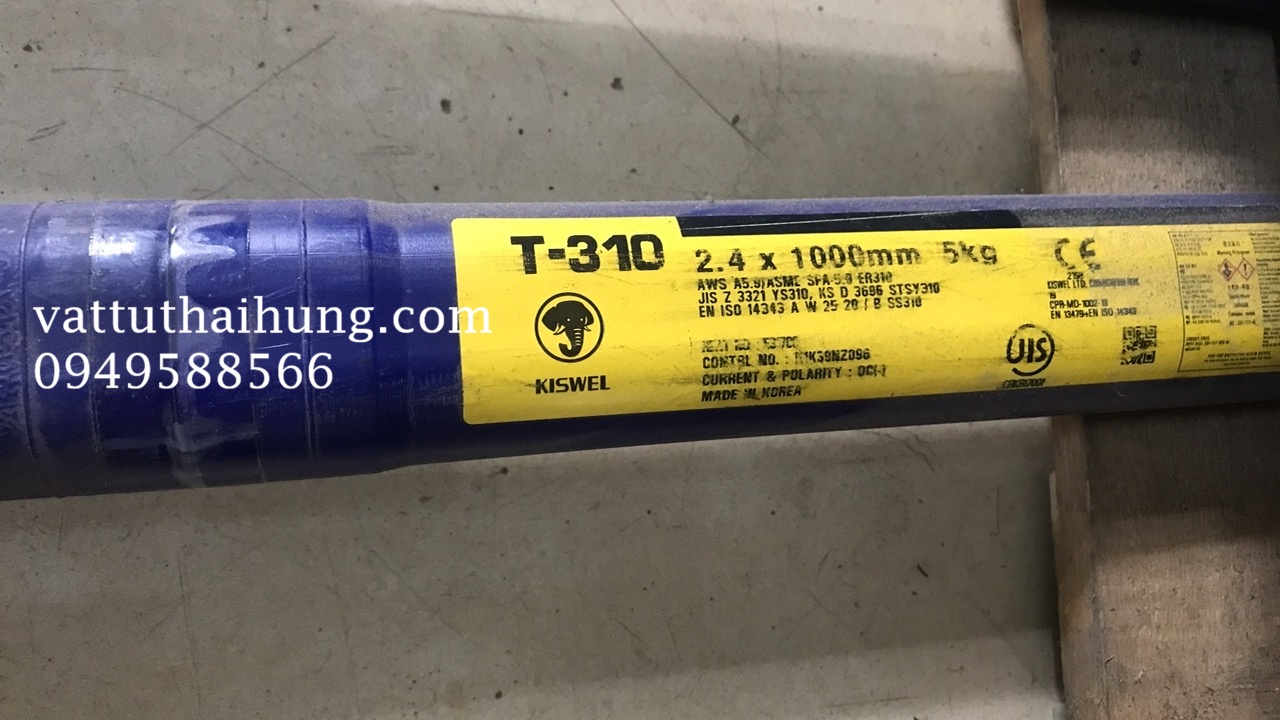 Que hàn Tig inox T-310 ER310 Kiswel Hàn Quốc chính hãng, giá rẻ