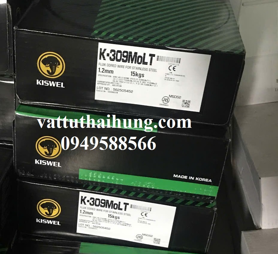 Dây hàn inox K-309MoLT Kiswel cuộn Mig lõi thuốc 15kg