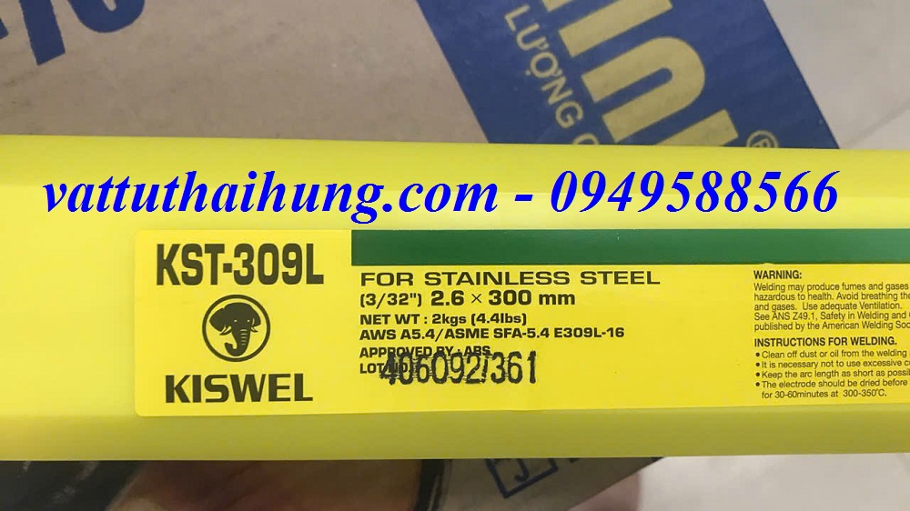 Que hàn inox Kiswel 309L 2.6 mm giải pháp hàn inox và thép cacbon loại nhỏ