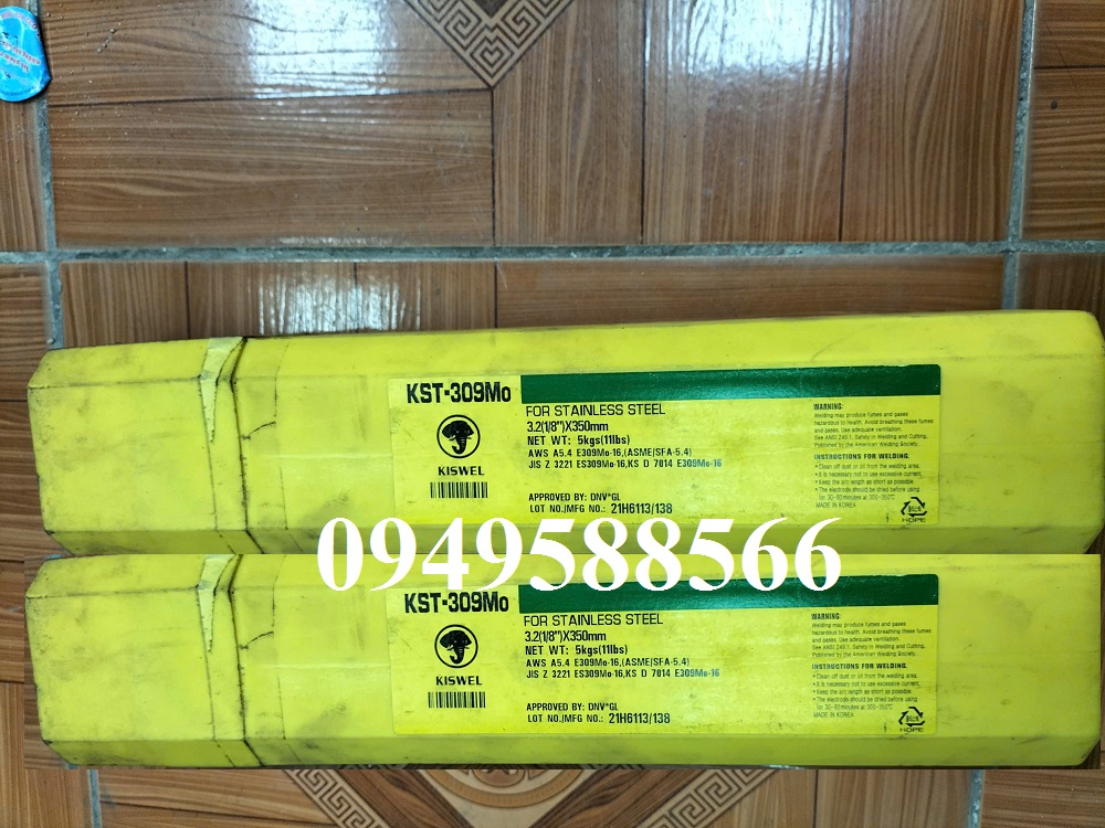 Que hàn inox KST-309Mo Kiswel tiêu chuẩn E309Mo-16 chịu hóa chất, chịu nhiệt