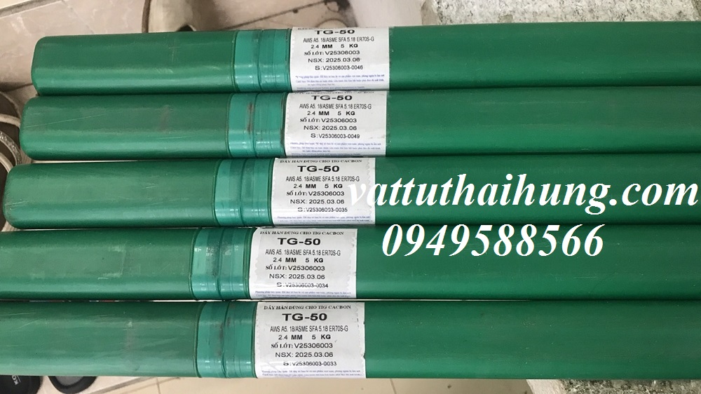 Que hàn TIG thép đen TG-50 ( ER70S-G) Kuangtai hộp 5kg